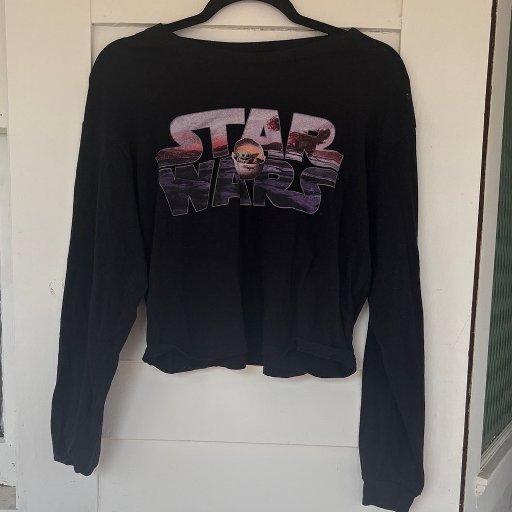 Star Wars Black Crewneck Tee with White Logo